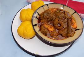 banga soup and starch as Nigerian dishes for dinner